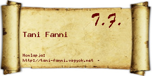 Tani Fanni névjegykártya
