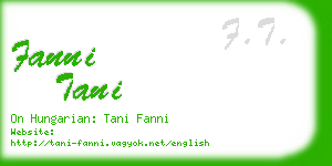 fanni tani business card